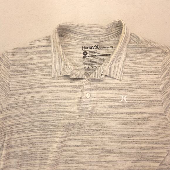 Hurley Casual Short Sleeve Collared Polo Shirt Adult Mens Size Medium M Gray - Picture 1 of 9